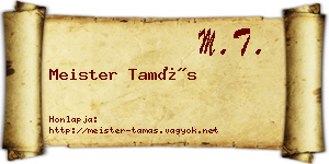 Meister Tamás névjegykártya